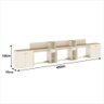 Conjunto de Escritório Smart 2 Livreiro 2 Buffet e 3 Mesas 90cm - Off White e Cedro - 6