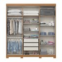 Ver imagem 4 de Guarda Roupa Casal Flora 6 Portas Cinamomo/Off White com Espelho - Móveis Henn