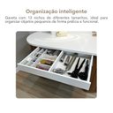 Ver mais imagens de Penteadeira Escrivaninha com Espelho LED Tomada e Gaveta Organizadora Glamour Branco/Freijó