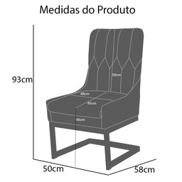 Kit 2 Cadeiras Sala de Estar Base Dourada Valentina Veludo Azul Tiffany - 6