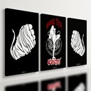 Ver imagem 1 de Kit 3 Quadro Decorativo Muay Thai Arte Marcial Sala Quarto 28x20cm