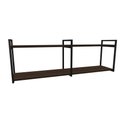 Ver imagem 1 de Nicho Industrial 2 Prateleiras Grécia Ferro Preto Tampo Amêndoa 100cm