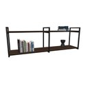 Ver imagem 2 de Nicho Industrial 2 Prateleiras Grécia Ferro Preto Tampo Amêndoa 100cm