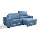 Ver imagem 2 de Sofá Retrátil e Reclinável 2.50m Estilo Estofados - Chayene com Softgel D33 Linho "azul"