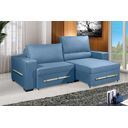 Ver imagem 1 de Sofá Retrátil e Reclinável 2.50m Estilo Estofados - Chayene com Softgel D33 Linho "azul"