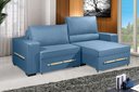 Ver imagem 1 de Sofá Retrátil e Reclinável 2.50m Estilo Estofados - Chayene com Softgel D33 Linho "azul"