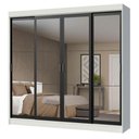 Ver imagem 7 de Guarda-roupa Casal 4 Portas de Espelho 3 Gavetas Branco