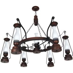 Lustre Muller Lampião 7 Lâmpadas Envelhecido 887e - 1