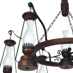 Lustre Muller Lampião 7 Lâmpadas Envelhecido 887e - 2