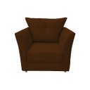 Ver imagem 2 de Poltrona Decorativa Isis Couro Marrom Pés Madeira Mz Decor
