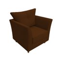 Ver imagem 1 de Poltrona Decorativa Isis Couro Marrom Pés Madeira Mz Decor