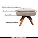 Ver imagem 4 de Kit 2 Puff's Decorativos Base Giratória em Madeira Charger Suede Bege - Gran Belo