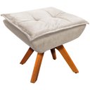 Ver imagem 6 de Kit 2 Puff's Decorativos Base Giratória em Madeira Charger Suede Bege - Gran Belo