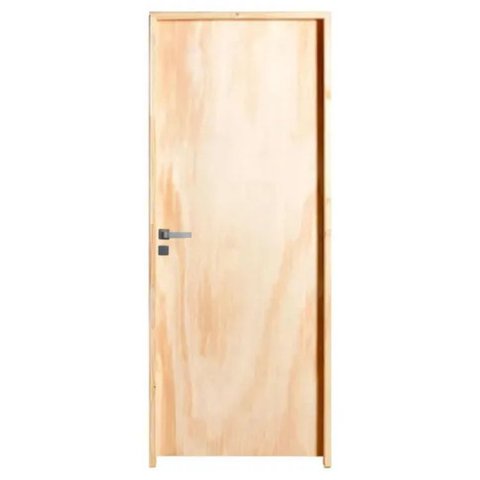Porta de Abrir Madeira Amescla Lisa 2,10x0,72 Batente 11 C/ Fechadura Básica Lado Direito