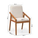 Ver imagem 3 de Kit 2 Cadeiras Sala de Jantar com Braço Pequi CabeCasa MadeiraOriginals Linho Creme/Castanho