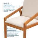 Ver imagem 5 de Kit 2 Cadeiras Sala de Jantar com Braço Pequi CabeCasa MadeiraOriginals Linho Creme/Castanho