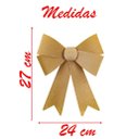 Ver imagem 2 de Kit 8 Enfeites Árvore Natal Laço Dourado Veludo 27cm