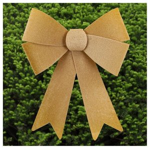 Kit 8 Enfeites Árvore Natal Laço Dourado Veludo 27cm