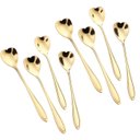 Ver imagem 1 de Jogo de Colher de Sobremesa Dourada Design Coração Inox 8pçs Vitrine Jogo de Colher Design Coração