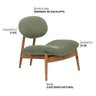 Poltrona Decorativa Yves Base Madeira Castanho Linho Verde Claro - Nexta Casa - 7