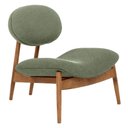 Ver imagem 1 de Poltrona Decorativa Yves Base Madeira Castanho Linho Verde Claro - Nexta Casa