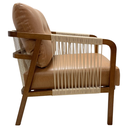 Ver imagem 2 de Poltrona Camenas em Madeira Maciça de Tauari Cor Pinhão Tecido Canela