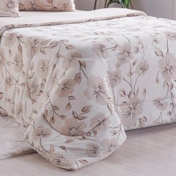 Edredom Solteiro Bella Cama Malha 125g/m² 100% Algodão 160x220cm Bege - 5