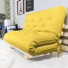 Sofa Cama Casal Futon Oriental Amarelo Acquablock Com Madeira Maciça - 6