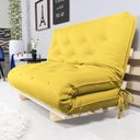 Ver imagem 6 de Sofa Cama Casal Futon Oriental Amarelo Acquablock Com Madeira Maciça