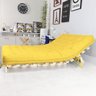 Sofa Cama Casal Futon Oriental Amarelo Acquablock Com Madeira Maciça - 4