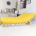 Ver imagem 4 de Sofa Cama Casal Futon Oriental Amarelo Acquablock Com Madeira Maciça