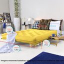 Ver mais imagens de Sofa Cama Casal Futon Oriental Amarelo Acquablock Com Madeira Maciça