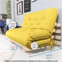 Ver imagem 7 de Sofa Cama Casal Futon Oriental Amarelo Acquablock Com Madeira Maciça
