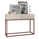 Ver imagem 2 de Aparador Buffet Estilo Industrial 2 Gavetas Off White com Cobre