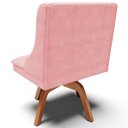 Ver imagem 6 de Kit 6 Cadeiras Decorativas Sala de Jantar Base Giratória de Madeira Firenze Suede Rosa Bebê/Natural