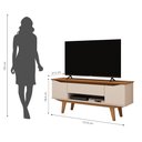 Ver imagem 3 de Rack para TV até 45 Polegadas Retrô 2 Portas 1 Gaveta 1,35m Arlus