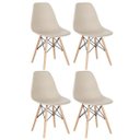 Ver imagem 1 de Kit 4 Cadeiras Charles Eames Eiffel Dsw - Base de Madeira Clara - Nude