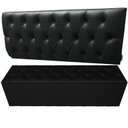 Ver imagem 2 de Kit Cabeceira e Recamier Luna Capitonê Baú Queen Cama Box Preto Rbl