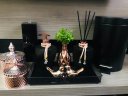 Ver imagem 1 de Kit Lavabo Preto Rose Gold Lixeira Porta Escovas Potes Aroma Sabonete