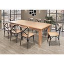 Ver imagem 1 de Mesa Jantar Retangular Madeira Maciça Aurora 200x100 com 8 Cadeiras Paris Base Alumínio - Natural