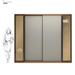 Guarda Roupa Casal 4 Portas Vidro Reflecta e 4 Gavetas Laredo - Amêndola/nude Prime Tx - 5