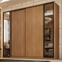 Ver imagem 1 de Guarda Roupa Casal 4 Portas Vidro Reflecta e 4 Gavetas Laredo - Amêndola/nude Prime Tx