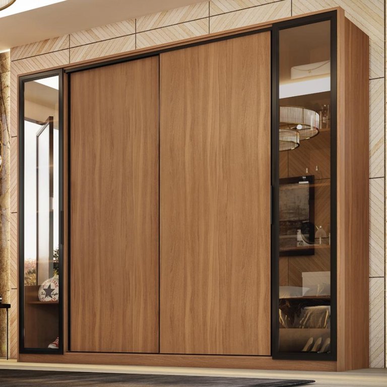 Guarda Roupa Casal 4 Portas Vidro Reflecta e 4 Gavetas Laredo - Amêndola/nude Prime Tx Guarda Roupa Casal 4 Portas Vidro Reflecta e 4 Gavetas Laredo - Amêndola/nude Prime Tx