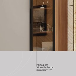 Guarda Roupa Casal 4 Portas Vidro Reflecta e 4 Gavetas Laredo - Amêndola/nude Prime Tx - 8