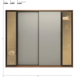 Guarda Roupa Casal 4 Portas Vidro Reflecta e 4 Gavetas Laredo - Amêndola/nude Prime Tx - 2