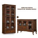Ver imagem 2 de Conjunto Balcão e Cristaleira Rústicos Imbuia Madeira Maciça Shop Jm