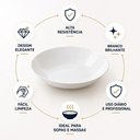 Ver imagem 2 de Jogo de Pratos Fundos Essenza 2 Peças Vidro Opalino Branco Profissional Rojemac