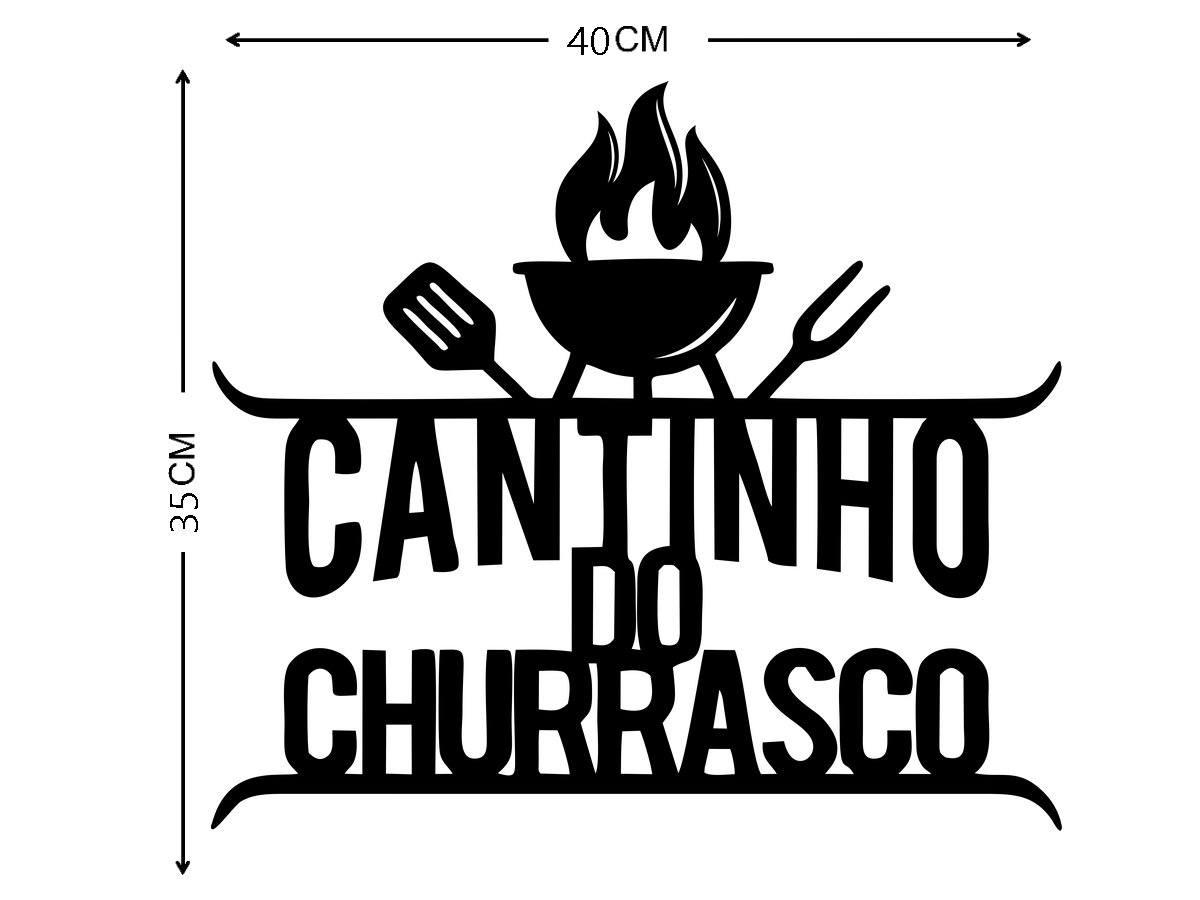 Aplique De Parede Cantinho Do Churrasco Churrasqueira - 3