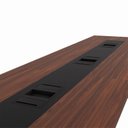Ver imagem 5 de Mesa de Reunião Corporativa 480cm para 8 Pessoas com Caixa de Tomadas Corporate Marrom/Louro Preto