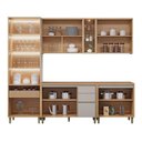 Ver imagem 7 de Cozinha Allure Linea Brasil 5 Peças com Cristaleira A02m3 Jequitiba/gris Fosco